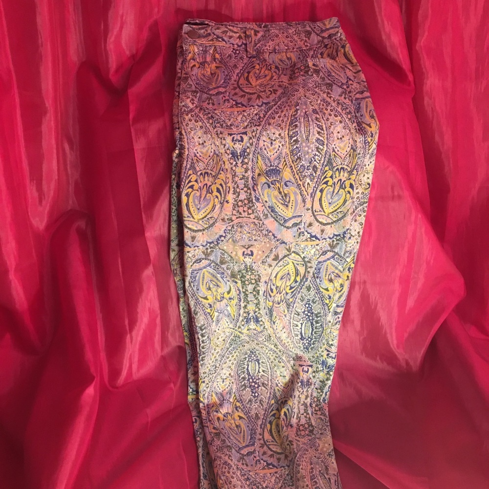 Patterned pants.